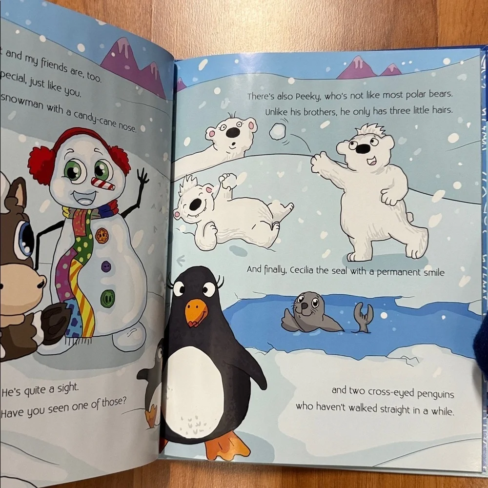 Reindeer in here Christmas book and matching thermal slipper socks NWT